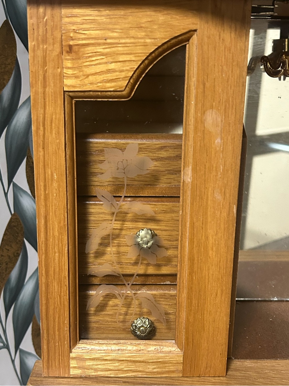 Vintage Wood Jewelry Armoire - Picture 2 of 14